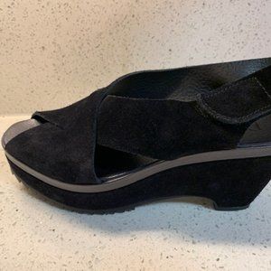 Pedro Garcia, Federica Black Suede Wedge heels